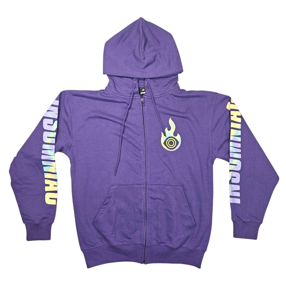Insomniac Events Zip Hoodie Medium Purple EDC Festival Rave Apparel Flame Eye M
